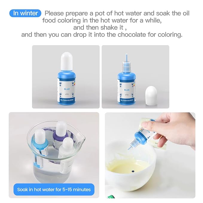 Oil Based Food Coloring, 15ml Large Capacity Food Coloring for Icing, Dye Color for Chocolate Candy Cake, Edible Oil Food Grade Dye for Baking, Fondant & Forsting