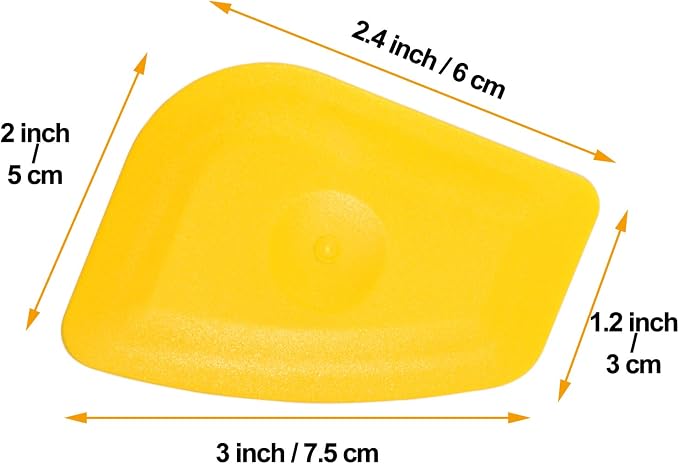 Small Handy Plastic Scraper Hard Sharp Card Round Edge for Home Universal Cleaning Squeegee, Decal Sticker Remover, Pack of 4