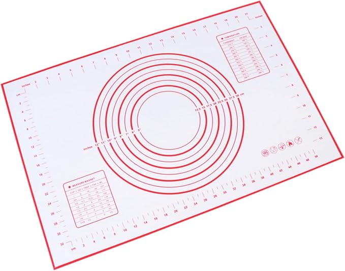 24x16 Inch Extra Thick Silicone Baking Mat with Measurements | Non-Slip, Reusable & Non-Stick – Perfect for Cookies, Bread, Pastry & Baking Essentials