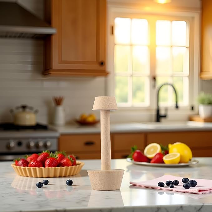Woodiness Tart Tamper Pastry Tamper Double Side Wooden Egg Tart Tamper Mold DIY Cake Pastry Pusher for Kitchen Party Baking Tools, Pie, Tart and Quiche Pans