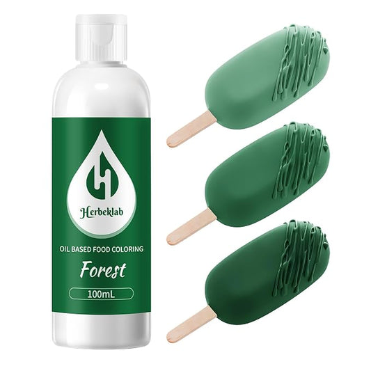 Forest Oil Based Food Coloring for Chocolate – Herbeklab 100ml Professional Concentrated Oil Food Dye for Candy Melts, Chocolate, Cake Pops, Strawberries & Baking