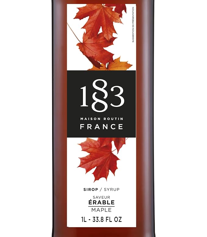 1883 Maple Syrup for Drinks, Made in France, 1 Liter Glass Bottle