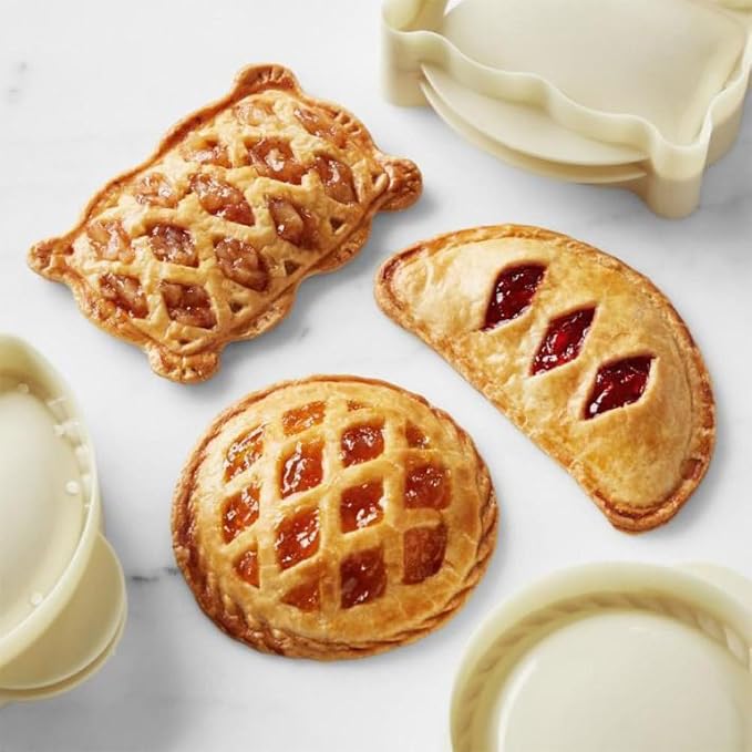 Christmas Pie Mold, 3PCS Apple Pie Press with Non-Stick Coating, ABS Handheld Turnover Maker for Pies Cookies Pastries, Holiday Baking Supplies