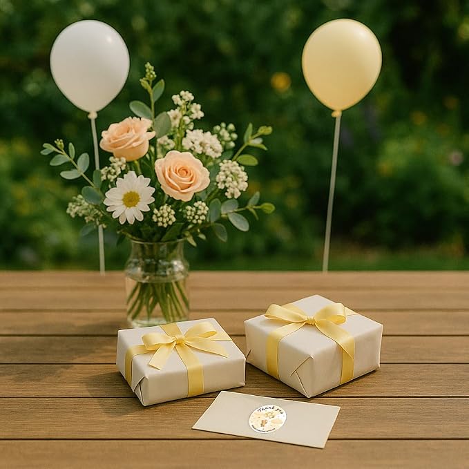 320 Pcs Balloon Bear Thank You Stickers, 2 Inch Round Gold Foil Thank You Gift Stickers Waterproof Self-Adhesive Packaging Sticker for Packaging, Gift Bags Boxes Orders
