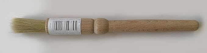 Tredoni 0.6" Round Wooden Pastry Baking Brush Natural Bristles - Dusting Flour, Glazing & Basting Dough, Batter Egg/Oil Spreading Brush 1.5cm (Round)