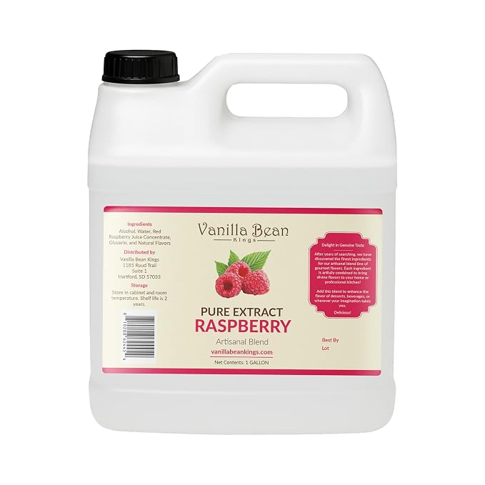 Pure Raspberry Extract for Baking and Flavoring - Premium Quality Natural Flavors for Baked Goods, Desserts, & Cooking - 1 Gallon