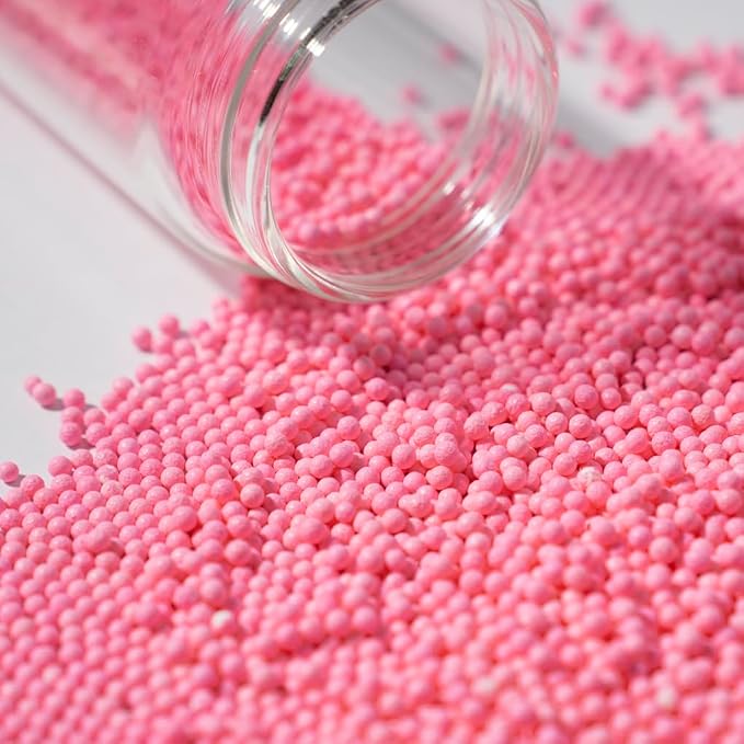 Nonpareils Sprinkles, White Edible Pearl Sprinkles for Cake Decorations, Baking, Ice Cream, Cookies, Cupcake Topper Edible Pearls Sprinkles - 2mm Matte White Sugar Pearls for Cake Decorating ( 130g/4.6oz )1 Bottle (2mm pink)