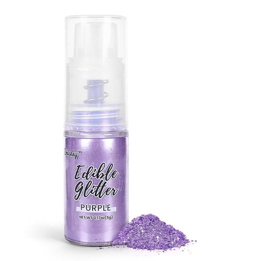 Purple Edible Glitter Spray, 5g Edible Glitter for Cocktails, Cobakey Luster Dust Edible for Cake Decorating, Drinks, Baking, Chocolate, Strawberrie