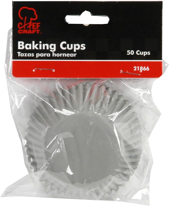 Chef Craft Classic Cupcake Liners, 50 Count, Gray