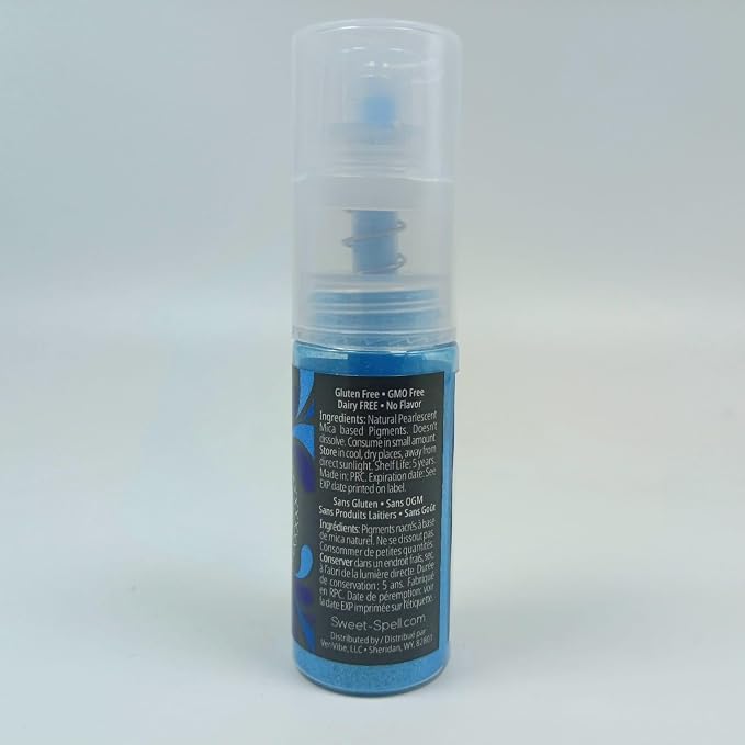 Sweet Spell Edible Cake Glitter Spray – Shimmering Magic for Cakes Decorating & Cocktails – 100% Edible, Food-Grade, Vegan, Gluten-Free (Blue)