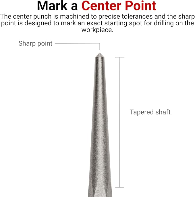 TEKTON 1/4 Inch Center Punch | 66081 | Made in USA