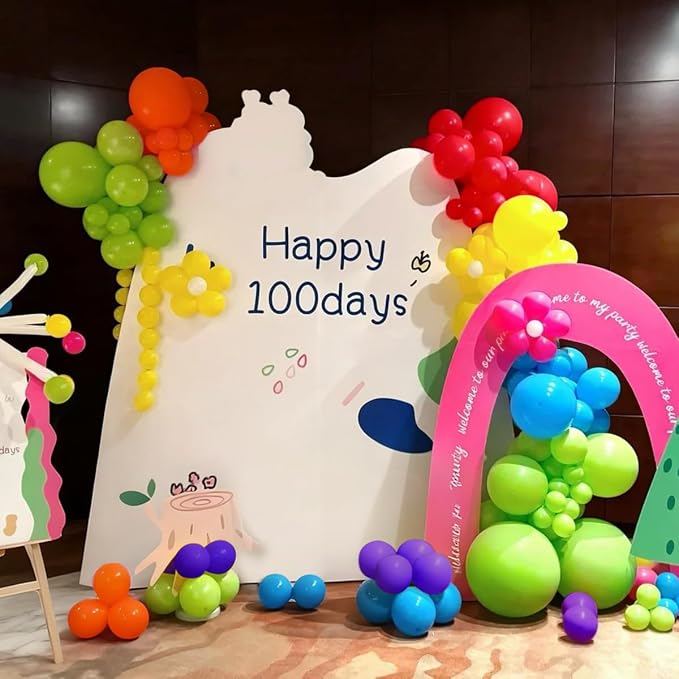 MEBAY Rainbow Balloon Arch Kit, 166Pcs 18 12 10 5 inch Colorful Latex Balloons Garland for Birthday Baby Shower Wedding Engagement Anniversary Mother's Day Party Decorations