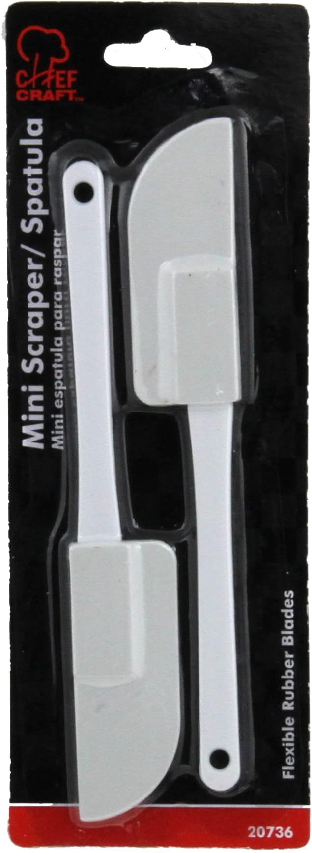 Chef Craft Select Plastic Mini Spatula Set, 6 inches in length 2 piece set, White