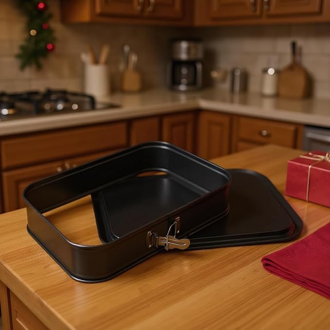 Springform Cake Pan Non-Stick, 11 x 7.1 Inch Rectangle Cheesecake Pan, Tiramisu Bakeware with Removable Bottom Baking Pan Mold Leakproof