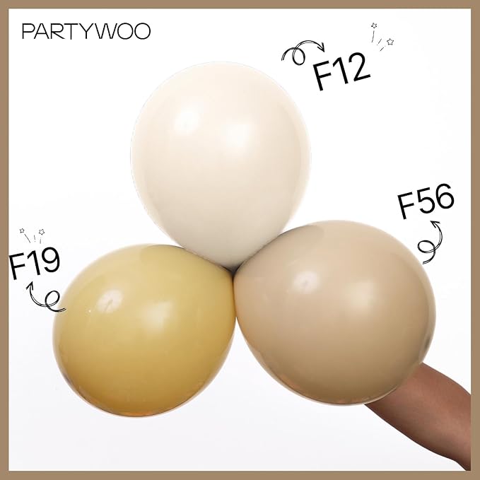 PartyWoo Light Brown Balloons 100 pcs 12 Inch Nude Neutral Boho Tan Fall Latex Helium Balloons for Wedding Graduation Birthday Boy Baby Shower Cowgirl Jungle Theme Party Decorations Brown-F56