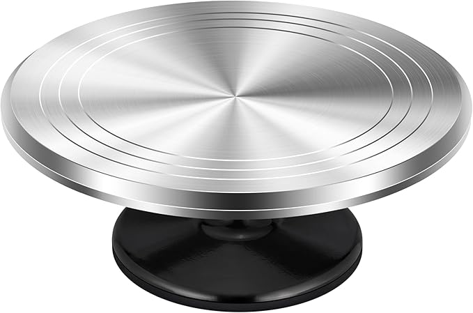 Kootek Aluminium Alloy Revolving Cake Stand 12 Inch Rotating Cake Turntable for Cake, Cupcake Decorating Supplies for Mother's Day