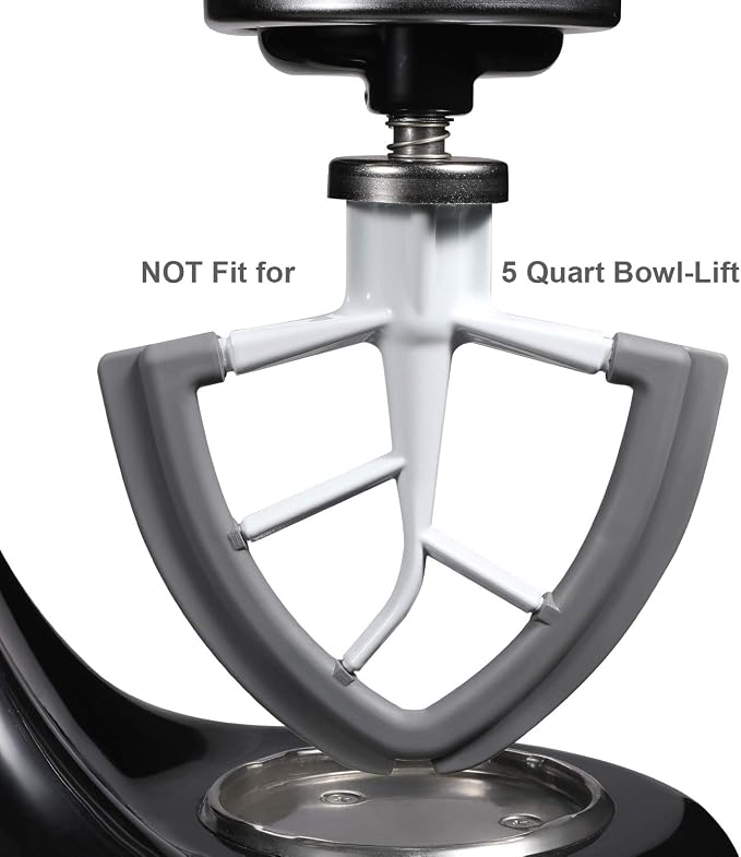 Flex Edge Beater for KitchenAid Tilt-Head Stand Mixer | 4.5-5 Quart Flat Beater Paddle with Flexible Silicone Edges Bowl Scraper, White