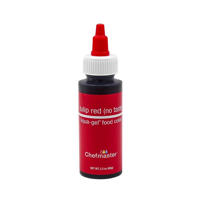 Chefmaster Liqua-Gel Food Color 2.3 oz. - Tulip Red (no taste)