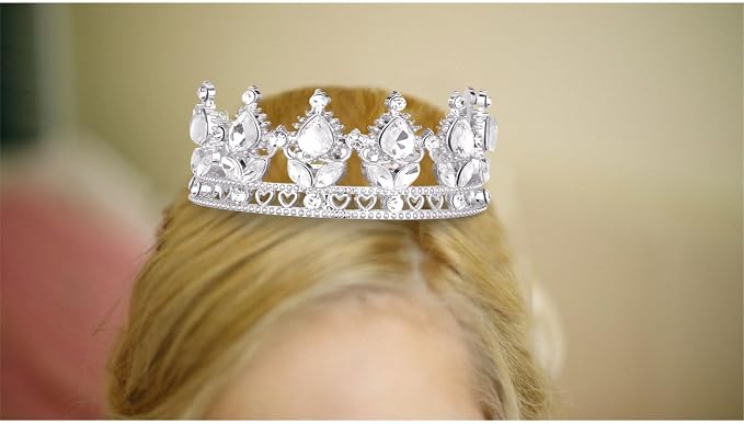 Silver Crown Cake Topper Happy Birthday Cake Toppers Wedding Cake Toppers Mini Crowns for Flower Bouquets Party Decorations