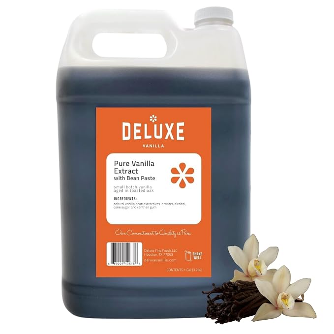 Real Vanilla Bean Paste Bulk 1 Gallon / 128 oz Deluxe Vanilla Paste for Baking and Cooking, Potent Flavor