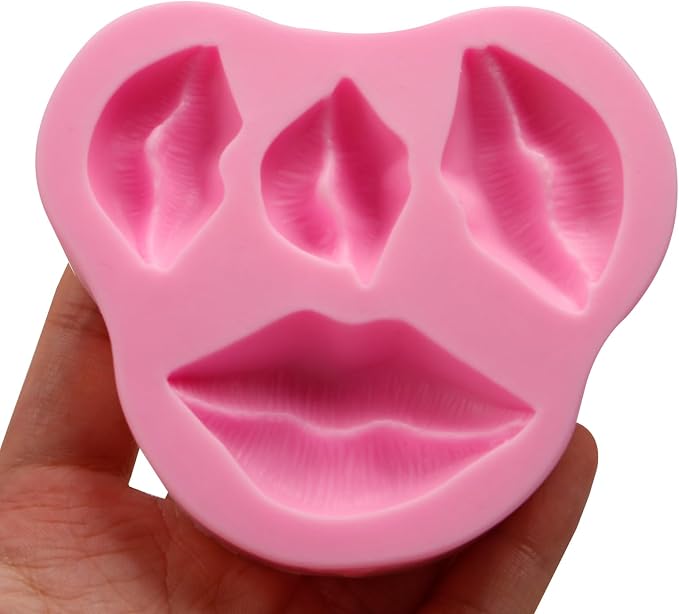 3D Lips Cake Topper Silicone Mold, Lip Chocolate Fondant Mold for Cake Decoration Candy Cupcake Topper Cake Polymer Clay Crafts Epoxy Resin