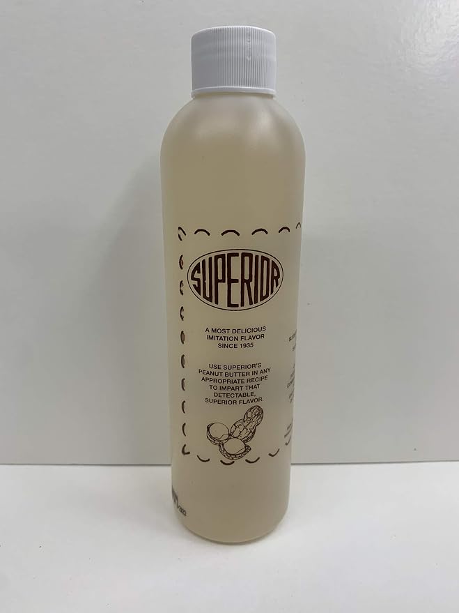 Superior Flavors 8oz Bottle | Cooking and Baking Flavoring | Delicious Substitute for Vanilla Extract | Water Based, and Alcohol Free (Peanut Butter)
