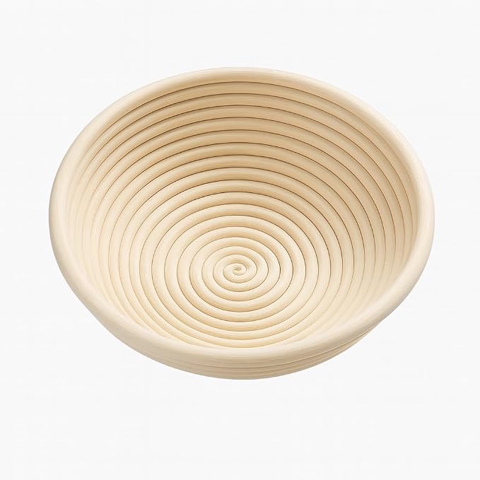 Saint Germain Bakery Round Banneton Proofing Basket and Bread Lame Set – 9 Inch Natural Rattan Bread Basket with Liner, 10 Blades & Leather Cover – Sourdough Baking Kit Gift for Beginners and Bakers