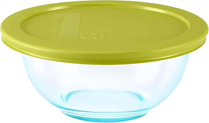 8-Piece Glass Mixing Bowl Set with Colored Lids, Nesting Food Prep Bowls, Microwave & Dishwasher Safe, Glass in Mixing Bowls