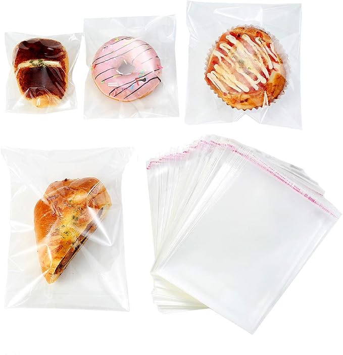 400 Pack 4" x 6" Thick Clear Resealable Cello Self Adhesive Seal Bags Packaging Bakery Cookie Cards Gifts Cellophane Poly Bags