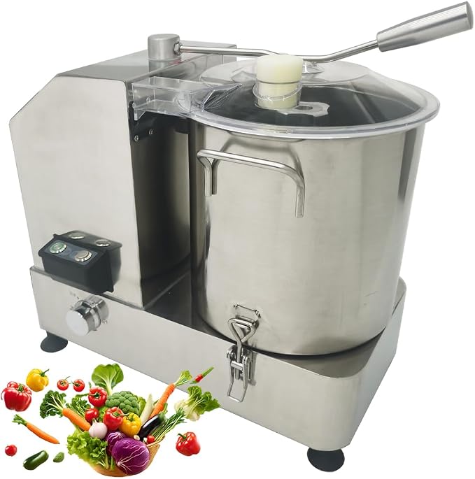 12L Commercial Food Processor Stainless Steel Electric Meat Vegetable Chopper Multifunctional Food Cutter Meat Grinder Meatball Beater 2000W Blender for Fruit Vegetable Grains Garlic