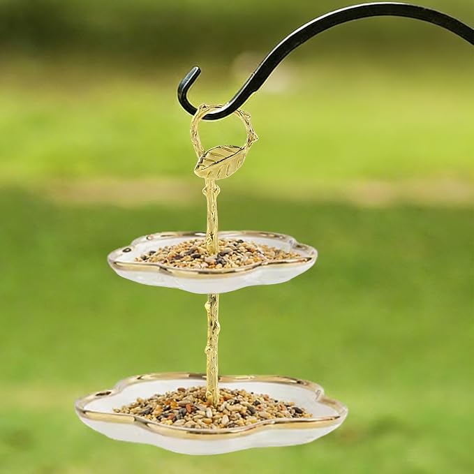 1 Set Metal 3 Tier Leaf Cake Stand Centre Handle Fittings (Gold) | Fruit Cupcake Dessert Plate Handle Fittings Hardware Holding Rod Stand for Wedding Party Festival,Indoor & Outdoor Use