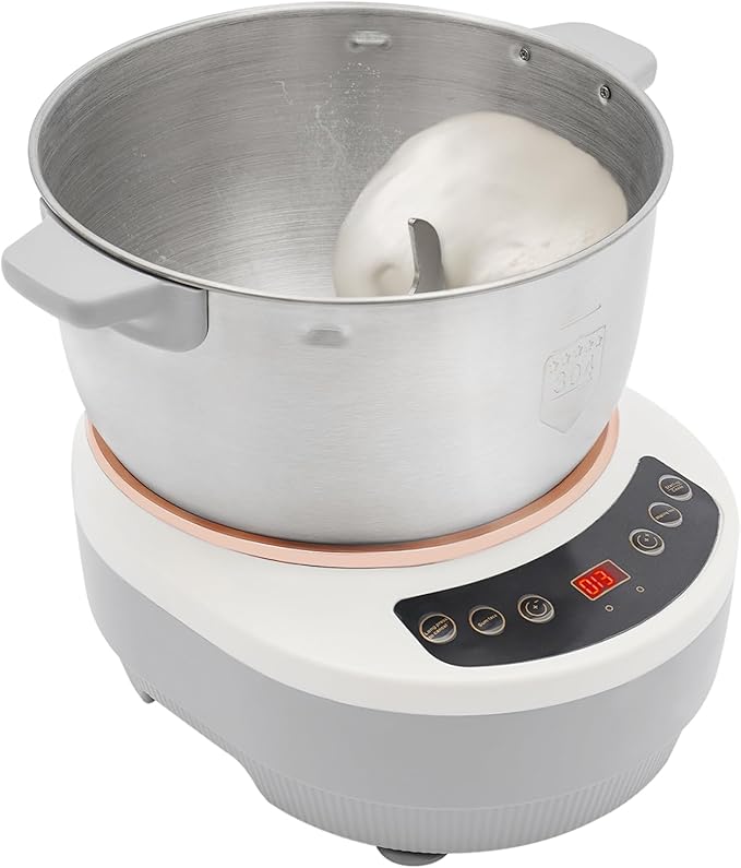 Electric Dough Maker with Ferment Function, Commercial & Home Dough Kneading Machine 5L/169oz Stainless Steel Mixer With Auto Timer & Touch Control for Bakeries, Restaurants, Home Kitchens (Silver)