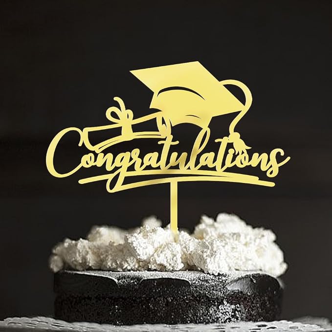 Congratulations 2026 Graduation Cake Topper,Congrats Grad Cake Decor - 2026 High School/College/Senior Graduation Party Decorations Supplies (gold Acrylic)