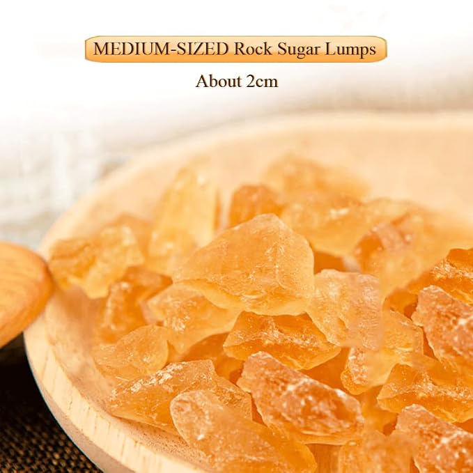 Mkostlich Medium-Sized Yellow Rock Sugar, Rock Sugar for Pho, 10.58oz/300g 黄冰糖