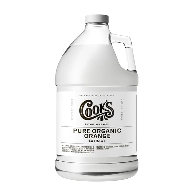 Cook's, Organic Orange Extract for Baking, Ice Cream, Cakes, Breads, 128 Ounces (1 Gallon)