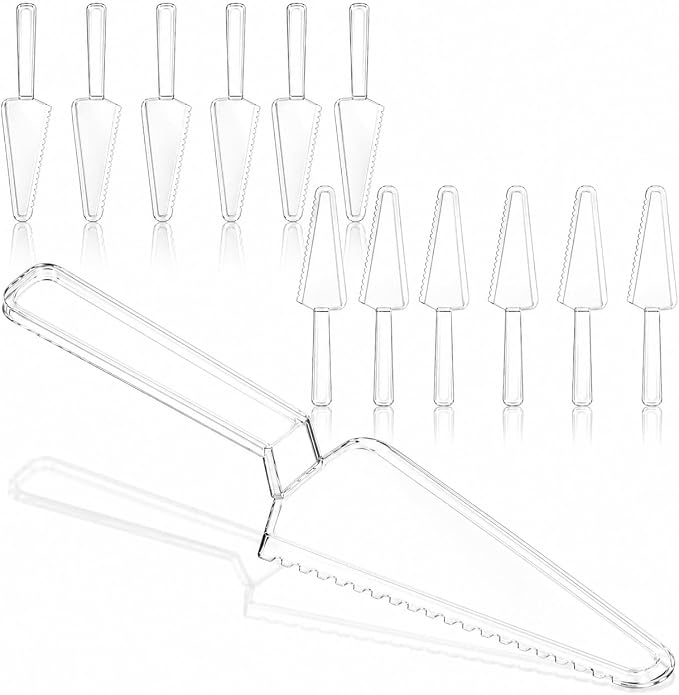 12 Pcs Plastic Cake Cutter And Pie Cutter And Server Ideal for Weddings, Buffets, and Picnics Premium Pie Pizza Pastry Slicer
