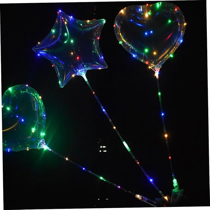 FAVOMOTO 6 Sets Heart Shape Light up Balloons String Lights Decorative Balloons for Party