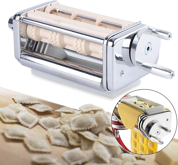 Ravioli Maker Attachment Stainless Steel Kitchen Aid Tool For Stand Mixer Dumpling Maker Pasta Lasagna Spaghetti Wrapper Pastry Dough Cutter