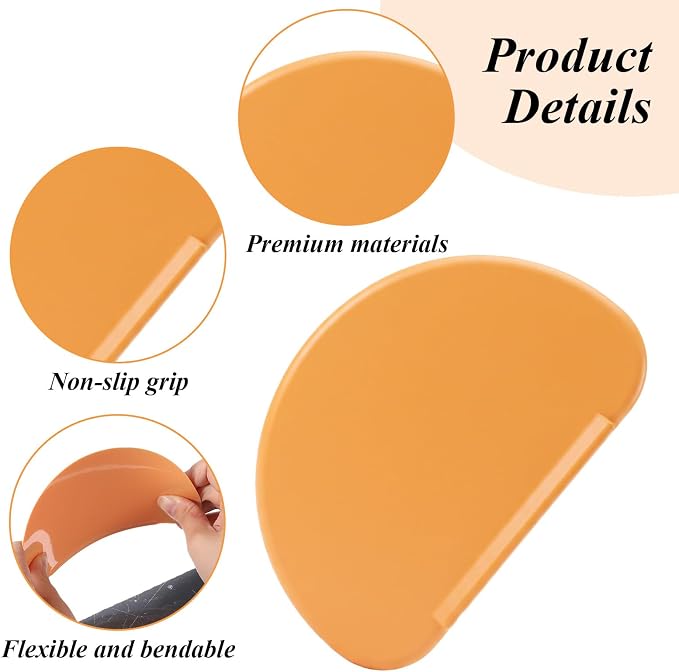 3 Pcs Bowl Dough Scraper, Silicone Dough Scraper Flexible Curved Pastry Scrapers Bench Scrapers for Baking Food Bread