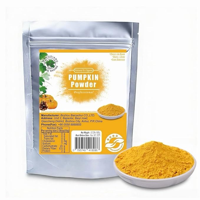 MAHUXIANG Organic Pumpkin Powder (1.76 oz / 50 g) — Single-Ingredient Pumpkin Powder for Baking, Smoothies & Soups, No Added Ingredients, Gluten-Free