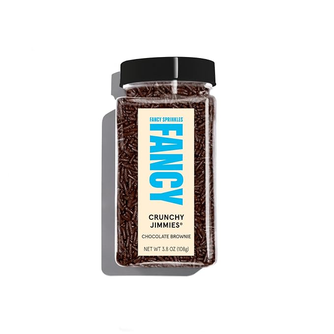 Fancy Sprinkles Chocolate Crunchy Jimmies | Brownie Flavored Chocolate Sprinkles for Cake, Cupcake & Ice Cream | Classic & Funfetti Baking | Everyday & Birthday | 1 Pack (0.5c)