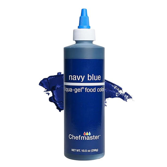 Chefmaster Navy Blue Liqua-Gel® Food Coloring | Vibrant Color | Professional-Grade Dye for Icing, Frosting, Fondant | Baking & Decorating | Fade-Resistant | Easy-to-Use | Made in USA | 10.5 oz
