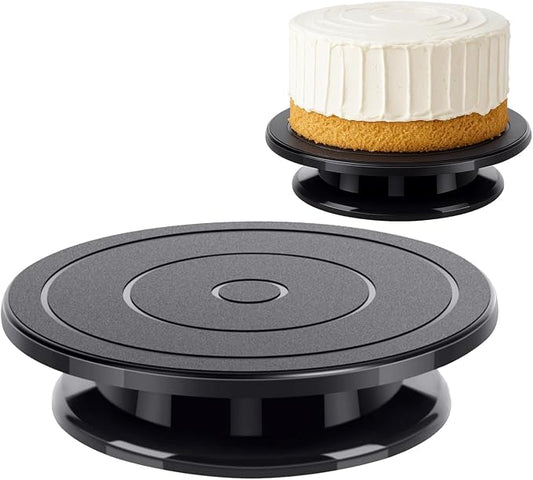 11 Inch Rotate Turntable, Revolving Cake Turntable, Cake Spinner Stand for Decorating, Display,Bakin (Black)