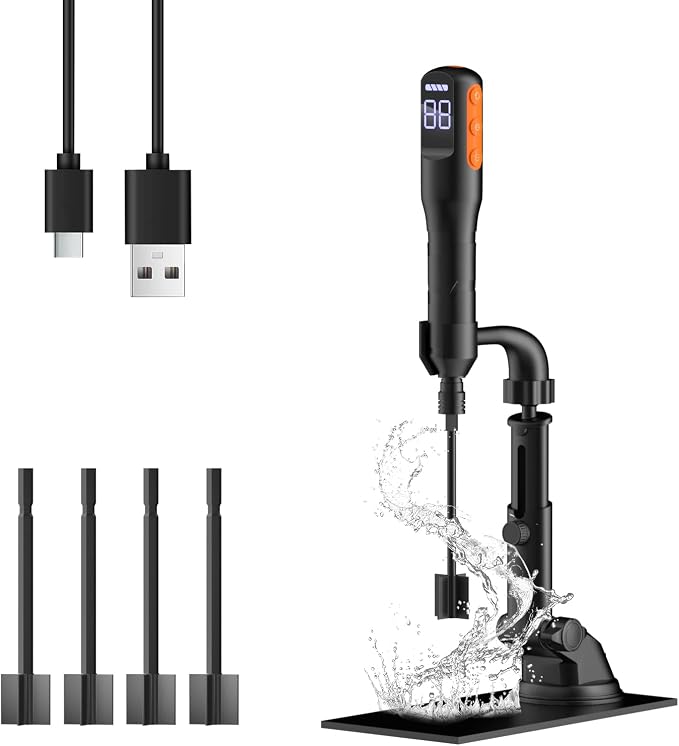 Rechargeable Resin Mixer with Stand | 3 Speeds Control | Timed Stop Function | 4 Electric Stirrer Paddles for Epoxy Resin, Silicone, Paint Mixing, Soap Making, Resin Tools, DIY Crafts (Black)