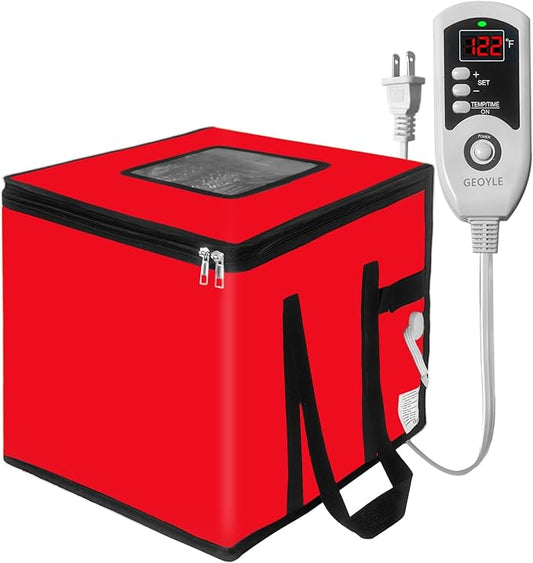 Foldable Proofing Box With Heater, 74l Large Bread Proofer with Temperature and Timer Controller, Zippered Sourdough Warmer for Bread, Pizza and Yoghurt Making,16.5 * 16.5 * 16.5in