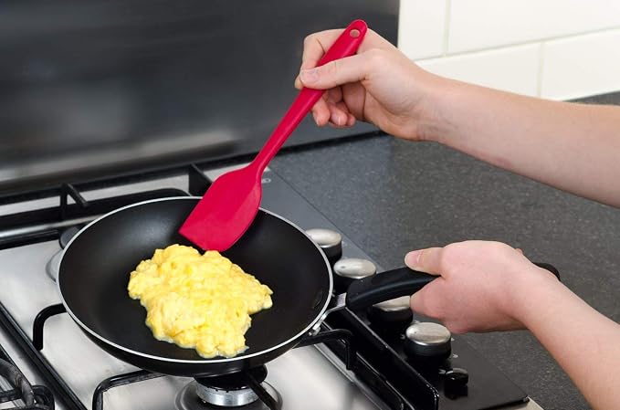 StarPack Basics Small Silicone Spatula (8.5"), High Heat Resistant to 480°F, Hygienic One Piece Design, Non Stick Rubber Cooking Utensil (Cherry Red)