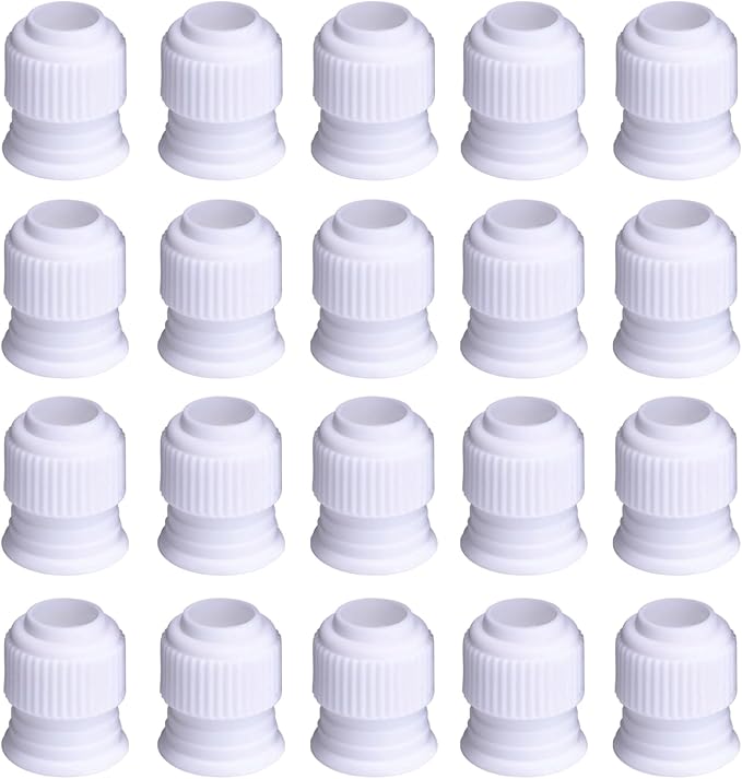 20PCS Plastic Standard Couplers, Cake Decorating Couplers for Piping Bags & Frosting Icing Nozzles, Reusable Frosting Tip Connectors for Baking & Cupcake Decorating