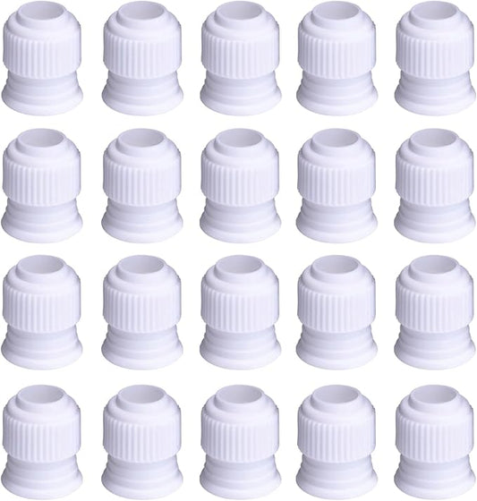 20PCS Plastic Standard Couplers, Cake Decorating Couplers for Piping Bags & Frosting Icing Nozzles, Reusable Frosting Tip Connectors for Baking & Cupcake Decorating