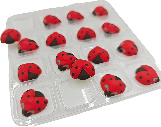 Edible 16pcs Insect Themed Ladybug Sugar Sprinkles Dessert sprinkles Cake Cupcake Toppers cookie Icing decorations for cake Decorating