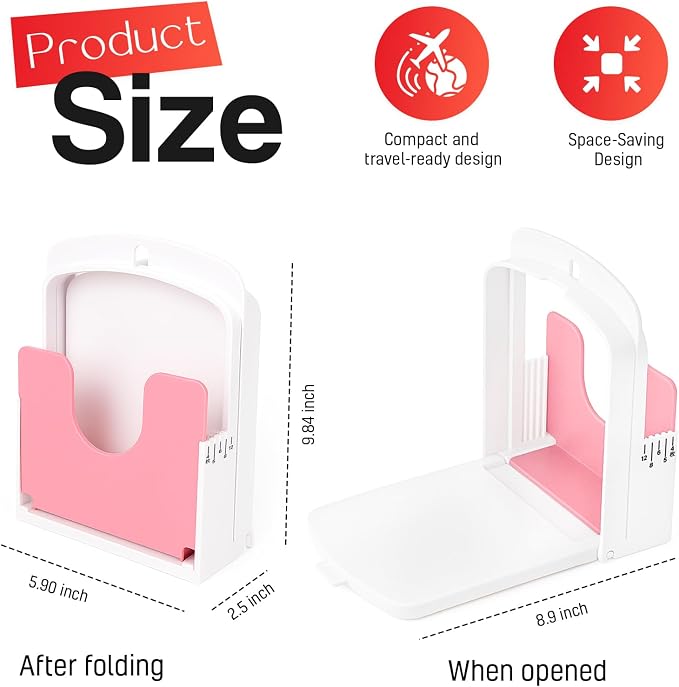 2026 NEW Bread Slicer Guide for Homemade Bread | 5 Thicknesses Mode for Sourdough, Rounds Loaves, Bagels, Toast & Sandwiches | Foldable & Adjustable | Space Saving | Indoor Outdoor Use